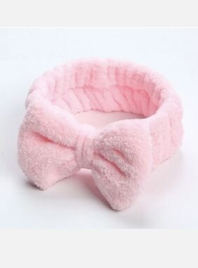 Plush Pink Bow Headband
